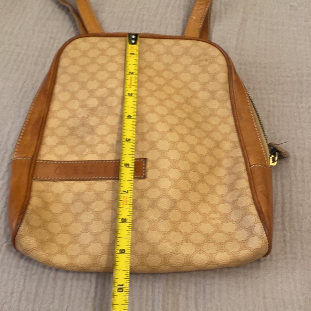 Celine Vintage Tan Backpack Elegant and Functional - Picture 11 of 13